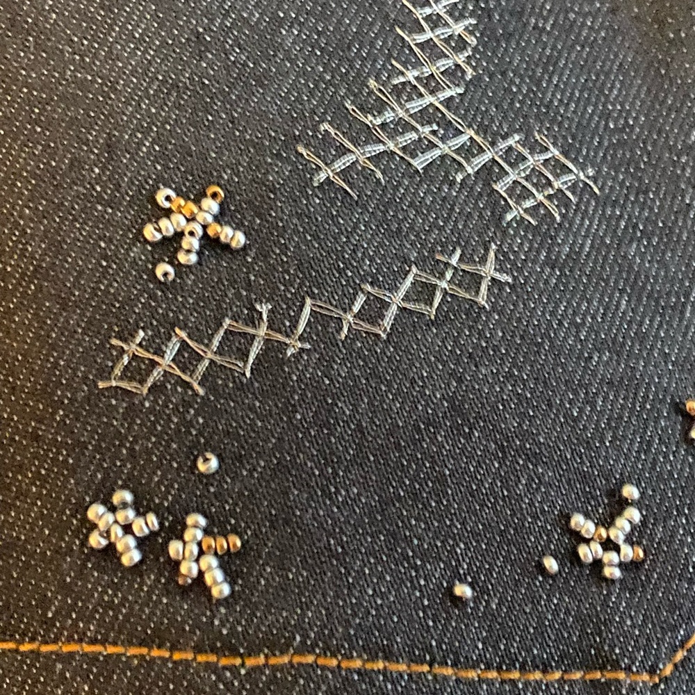 🪐☄️⭐Final Price⭐🌑🌜Valentino Space Embroidered Cuffed Jeans, Size 29 - Picture 9 of 16